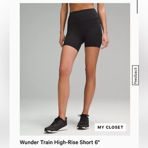 lululemon Wunder Train High-Rise Short 6" size 8